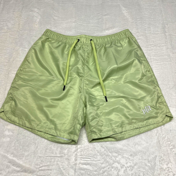 YoungLA Shorts Mens Large Light Green Athletic Gym Activewear Stretch Drawstring - Picture 1 of 10